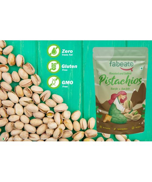 Fabeato: Premium Roasted & Salted Pistachios - 200gm