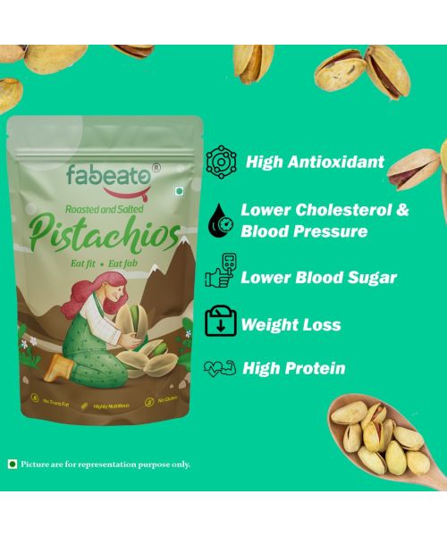 Fabeato: Premium Roasted & Salted Pistachios - 200gm