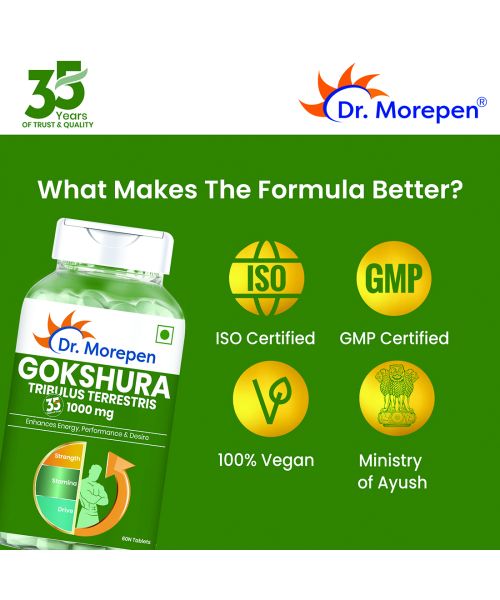 Dr. Morepen: Gokshura Tablets For Men's Wellness - Boost Stamina - 60 Tablets
