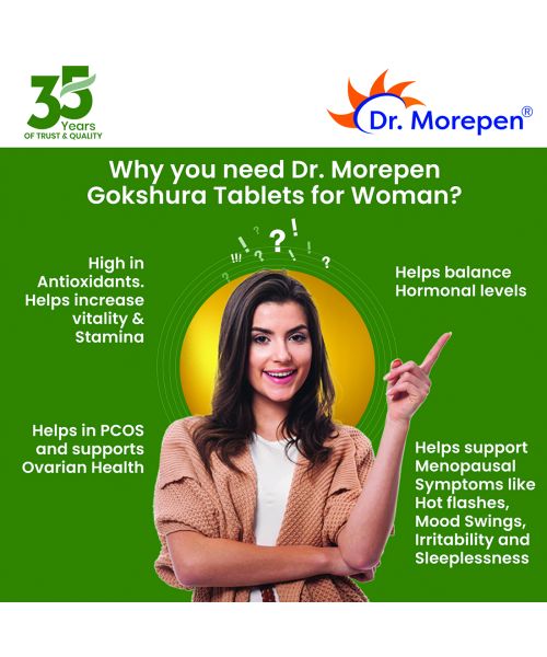 Dr. Morepen: Gokshura Tablets For Men's Wellness - Boost Stamina - 60 Tablets