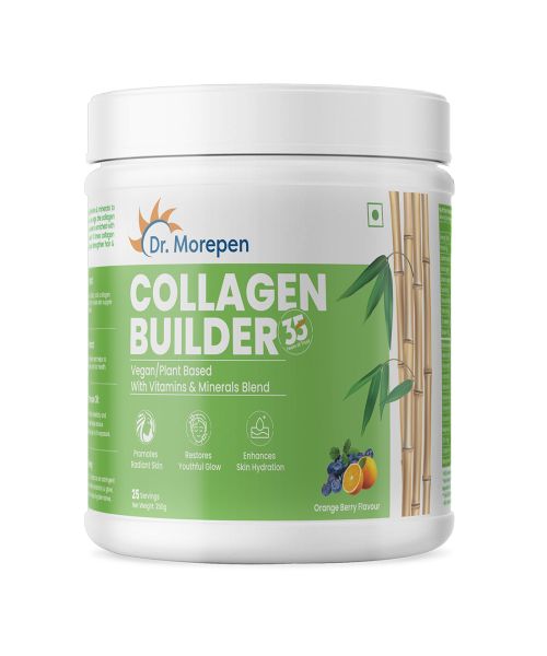 Dr. Morepen: Natural Collagen Builder | Plant Based Collagen Powder | Orange Berry Flavour - 250g