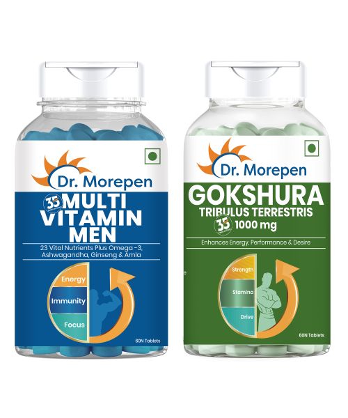 Dr. Morepen: Gokshura and Multivitamins For Men - Improves Men's Performance & Strength - 120 Tablets