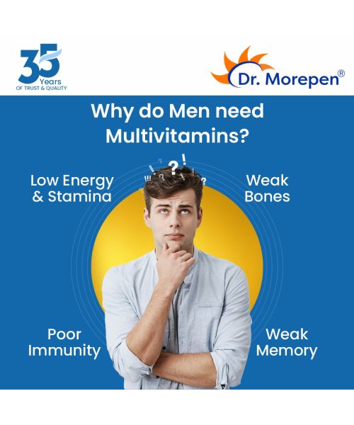Dr. Morepen: Gokshura and Multivitamins For Men - Improves Men's Performance & Strength - 120 Tablets