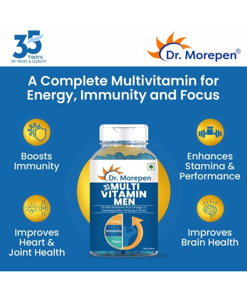 Dr. Morepen: Gokshura and Multivitamins For Men - Improves Men's Performance & Strength - 120 Tablets