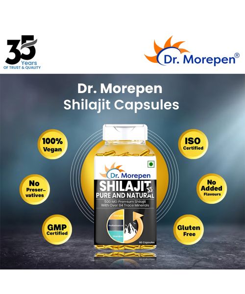 Dr. Morepen: Sexual Wellness Kit with Shilajit Capsules and Testos Boost - Ayurvedic Supplement to improve Stamina & Strength- 60 Capsules Each