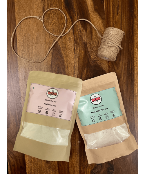 BCOS Foods: Multi Millet & Ragi Flour Mix Combo - 2kg each