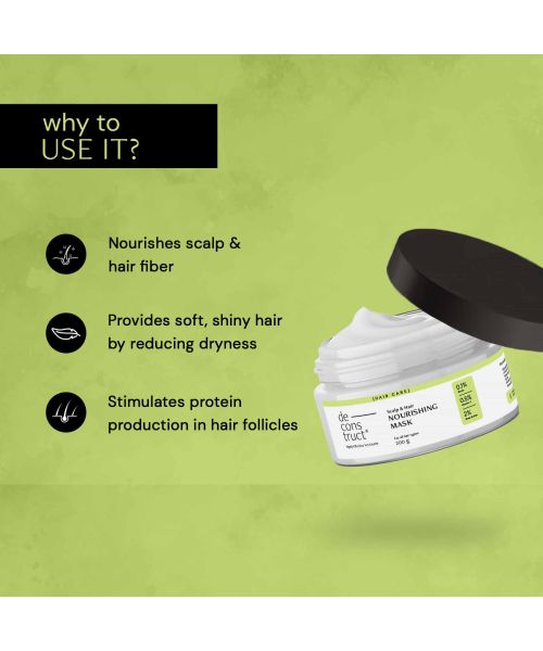 Deconstruct Skincare: Hair Nourishing Mask 0.1% Biotin + 0.5% Vitamin F + 2% Shea Butter - 200gm