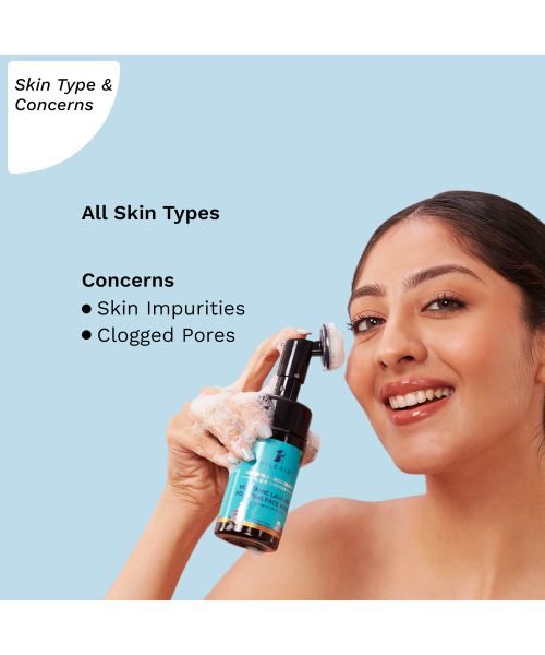 Pilgrim: Volcanic Lava Ash Foaming Face Wash with Built In Brush - 120ml