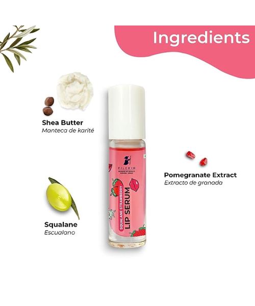 Pilgrim: Squalane Lip Serum - Strawberry with Roll-On - 6ml