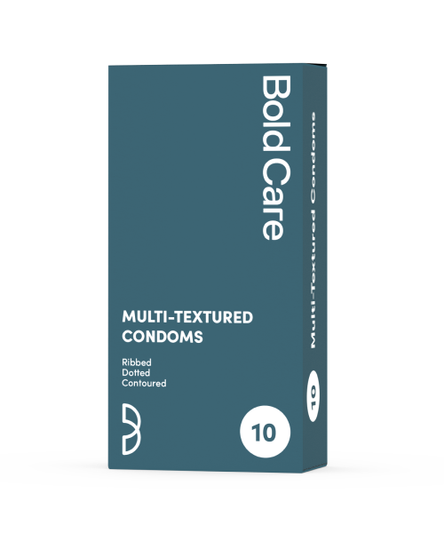 Bold Care: Multi-Textured Condoms - Ribbed, Dotted & Contoured - Pack Of 10