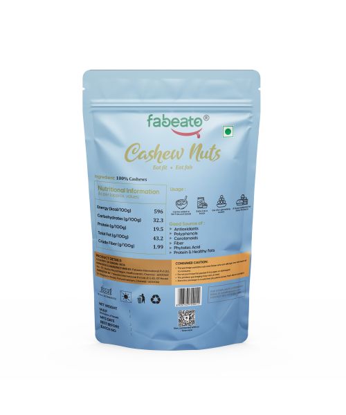 Fabeato: Natural Premium Whole Raw Cashews - 1kg