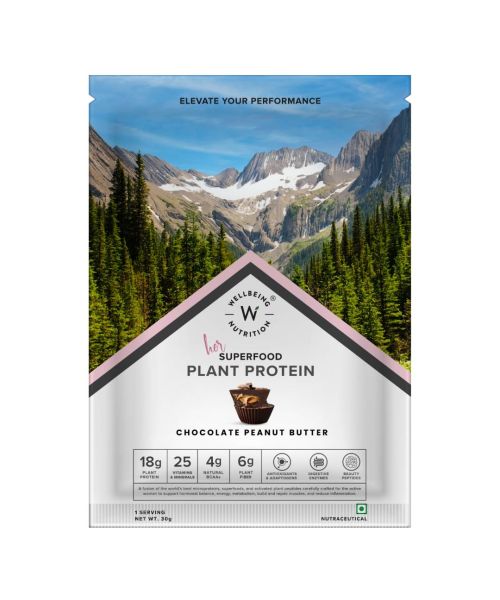 Wellbeing Nutrition: Her Superfood Plant Protein - Chocolate Peanut Butter - 30gm