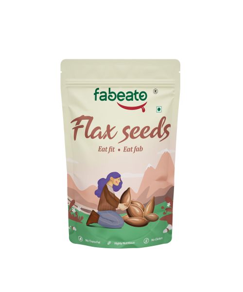 Fabeato: Natural Raw Premium Flax Seeds - Pack of 2 (250gm each)