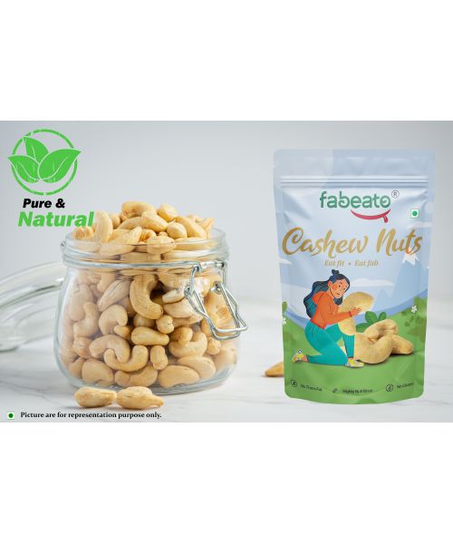 Fabeato: Natural Premium Whole Raw Cashews - 500gm