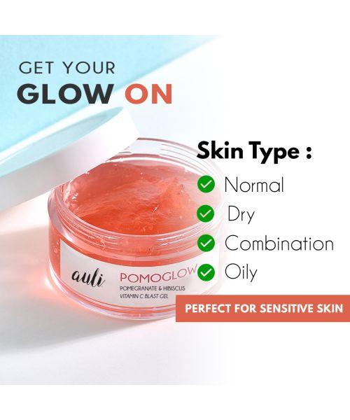 AULI: Pomoglow Pomegranate and Vitamin C Blast Gel - 50gm
