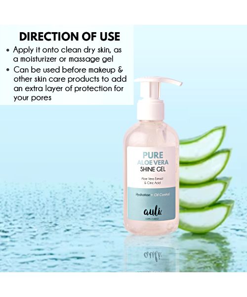 AULI: Pure Aloe Vera Gel for hydrated and balanced skin - 210gm