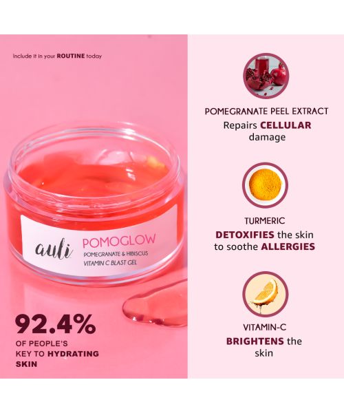 AULI: Pomoglow Pomegranate and Vitamin C Blast Gel - 50gm