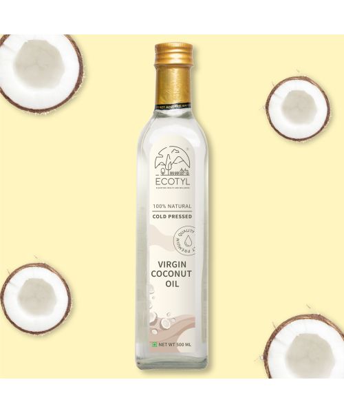 Ecotyl: Cold-Pressed Virgin Coconut Oil | Kachi Ghani | Suitable for Cooking | 500ml