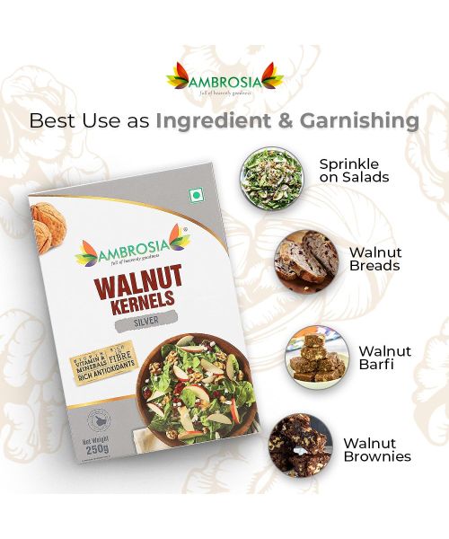 Ambrosia: Ambrosia Walnut Kernels Kashmiri Light Brown Halves 250g