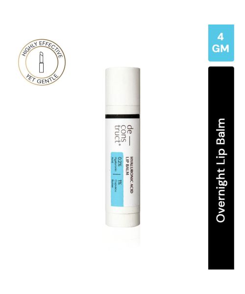 Deconstruct Skincare: Hyaluronic Acid Lip Balm for Dry and Chapped lips - 0.2% Hyaluronic Acid + 1% Cupuacu Butter - 4gm