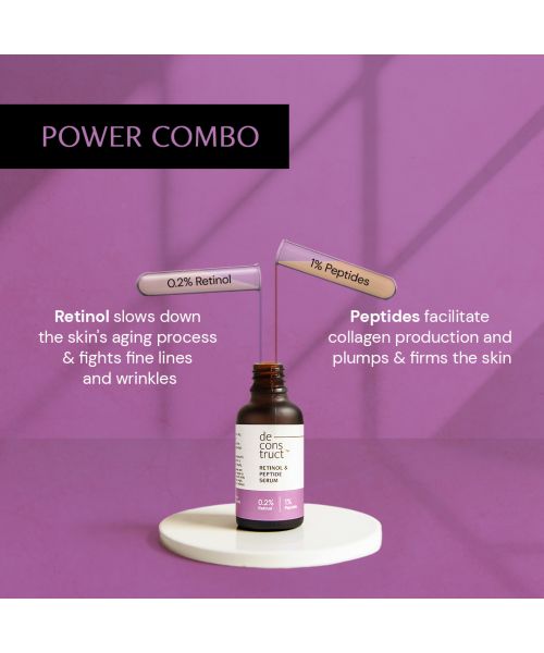 Deconstruct Skincare: Retinol & Peptide Serum- 0.2% Retinol + 1% Peptide - 30ml