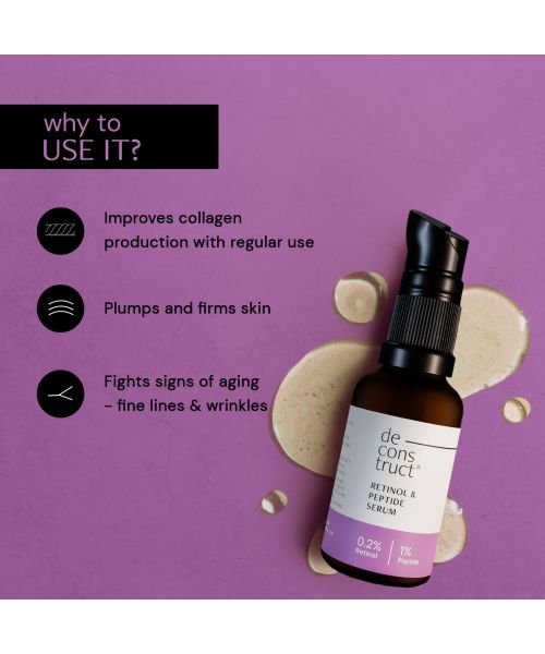 Deconstruct Skincare: Retinol & Peptide Serum- 0.2% Retinol + 1% Peptide - 30ml