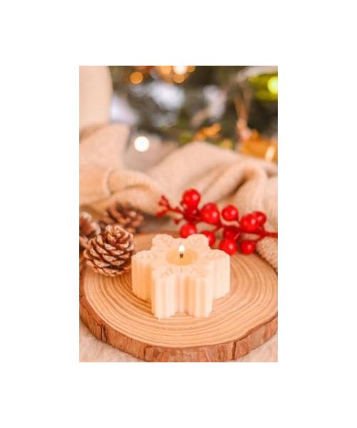 The Umbrella Store: Snowflake Soy Candle -White -1 pc