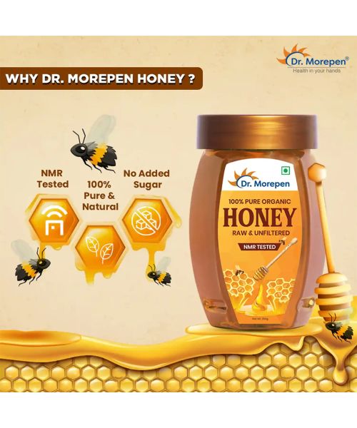 Dr. Morepen: Natural & Pure Multi Flora Honey NMR Tested  - 250gm Pack of 3