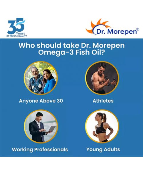 Dr. Morepen: COD Liver Oil Softgels with Natural Omega 3, Vitamin A & D and Omega 3 Deep Sea Fish Oil Triple Strength - 160 Softgels