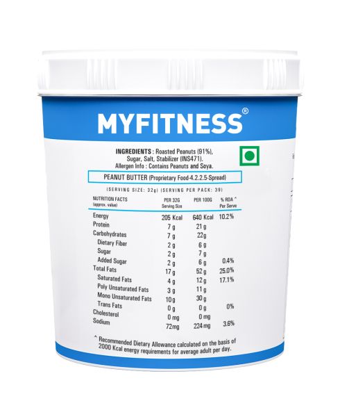 MYFITNESS: Original Smooth Peanut Butter - 1250g