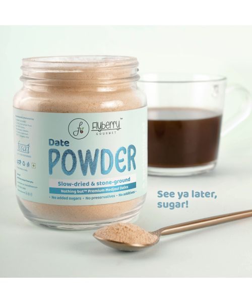 Flyberry Gourmet: Medjoul Date Powder, 180g | 100% Natural Sweetner | Vegan & Keto