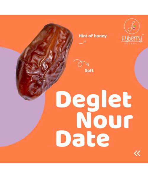 Flyberry Gourmet: Deglet Nour Dates (Khajoor/Khajur), 200g | 100% Natural | Rich in Calcium, Iron and Potassium | Instant Energy