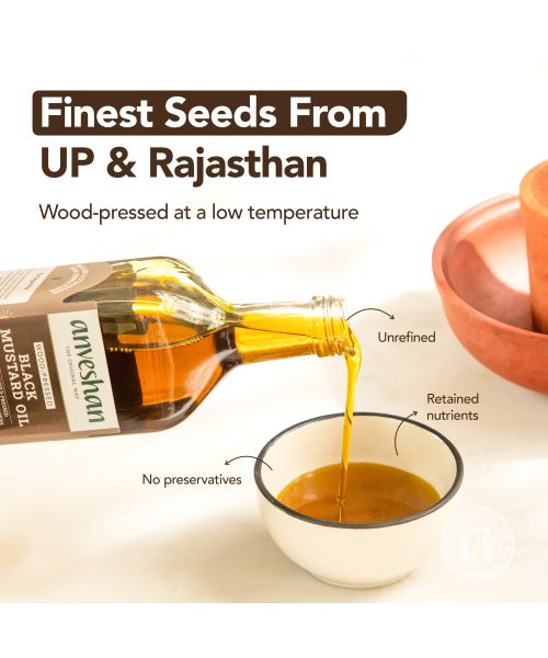 anveshan: Wood Cold Pressed Mustard Oil - 1L