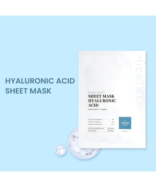 Village11 Factory: Hydro Boost Sheet Mask Hyaluronic Acid  21gm