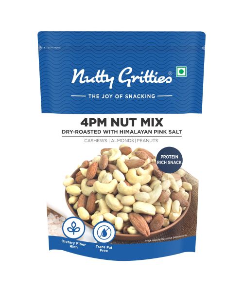 Nutty Gritties: 4PM Nut Mix, Dry-Roasted with Himalayan Pink Salt - 200g
