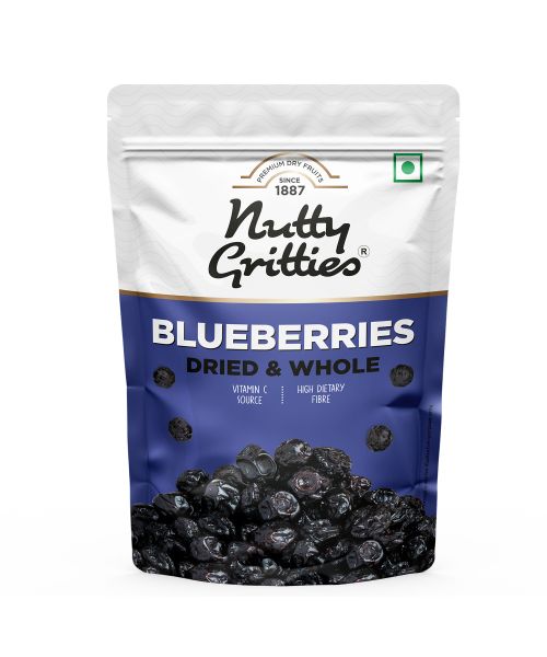 Nutty Gritties: Blueberries Dried & Whole Healthy Snack - 150g
