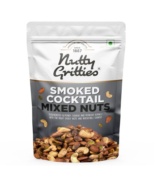 Nutty Gritties: Smoked Cocktail Nut Mix, Almonds, Cashew Nuts, Pistachio Kernels - 200g