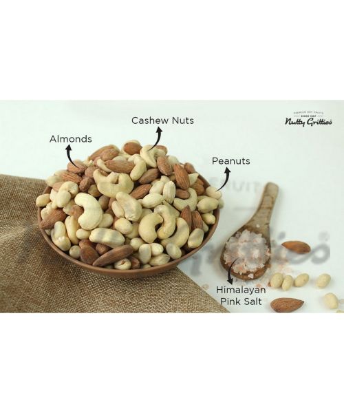 Nutty Gritties: 4PM Nut Mix, Dry-Roasted with Himalayan Pink Salt - 200g