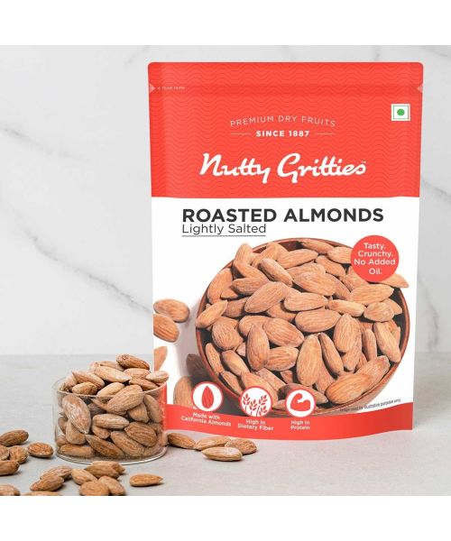 Nutty Gritties: California Roasted Almonds, Lightly Salted and Dry Roasted - 200g