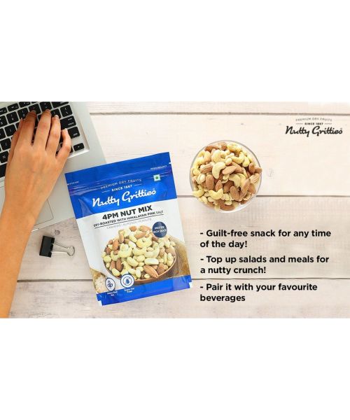 Nutty Gritties: 4PM Nut Mix, Dry-Roasted with Himalayan Pink Salt - 200g