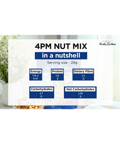Nutty Gritties: 4PM Nut Mix, Dry-Roasted with Himalayan Pink Salt - 400g (2 Pack of 200g each)