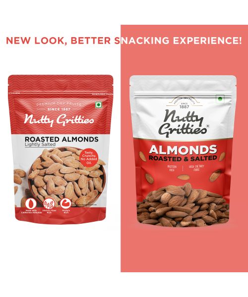 Nutty Gritties: California Roasted Almonds, Lightly Salted and Dry Roasted - 200g