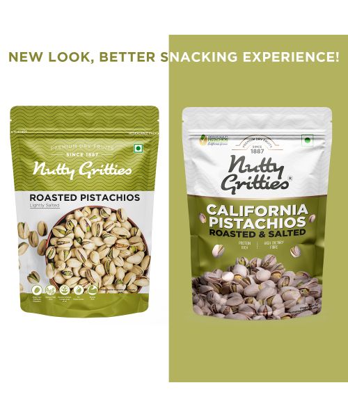 Nutty Gritties: California Roasted Pistachios, Lightly Salted and Dry Roasted - 200g