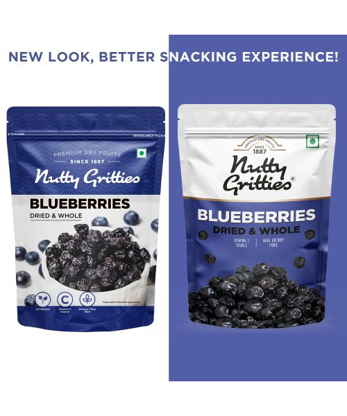 Nutty Gritties: Blueberries Dried & Whole Healthy Snack - 150g