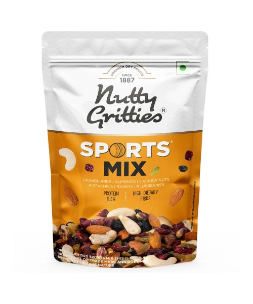 Nutty Gritties: Sports Mix - Roasted Almonds, Cashews, Pistachios, Dried Blueberries, Cranberries and Raisins - 200g