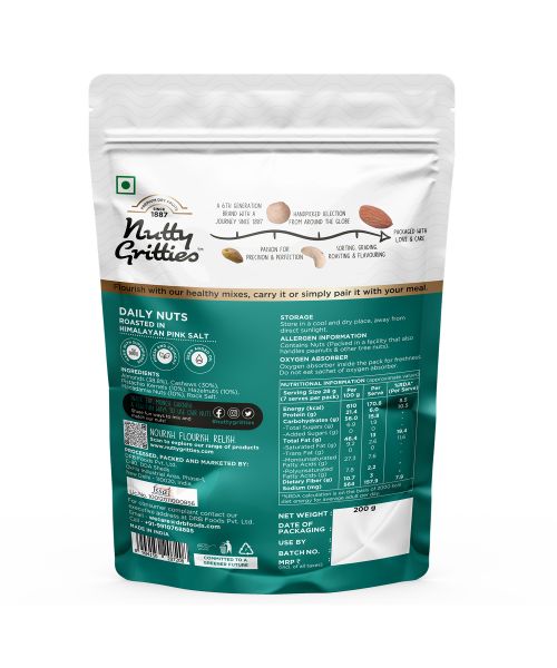 Nutty Gritties: Daily Nuts Roasted in Himalayan Pink Salt - 200g