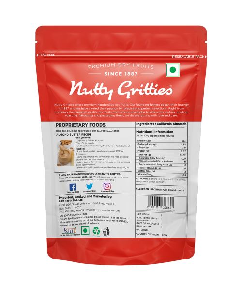 Nutty Gritties: California Almonds - 400g (2 Pack of 200g each)
