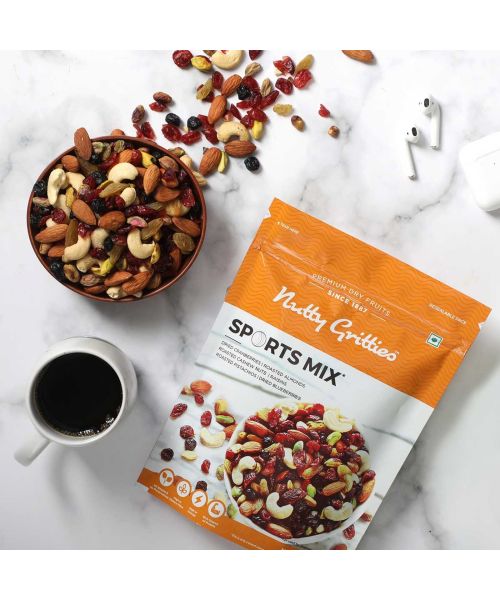 Nutty Gritties: Mixed Dry Fruits, Mom's Superfood Mix + Sports Mix Combo - 400g (2 Pack of 200g each)