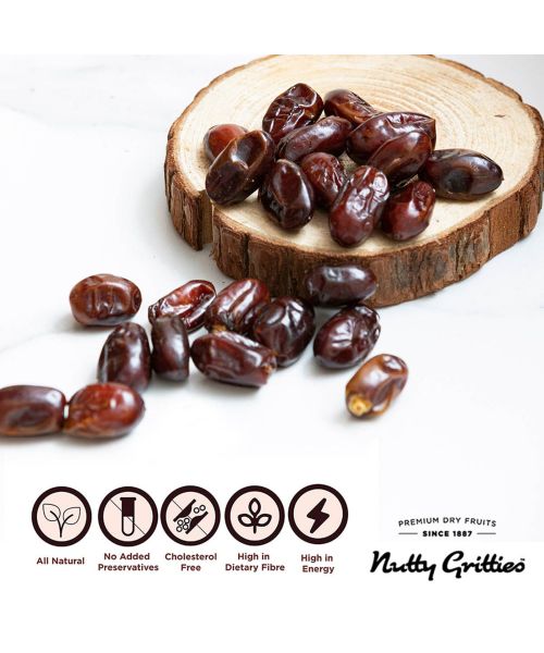 Nutty Gritties: Omani Dates, Khajoor - 1kg (2 Pack of 500g each)