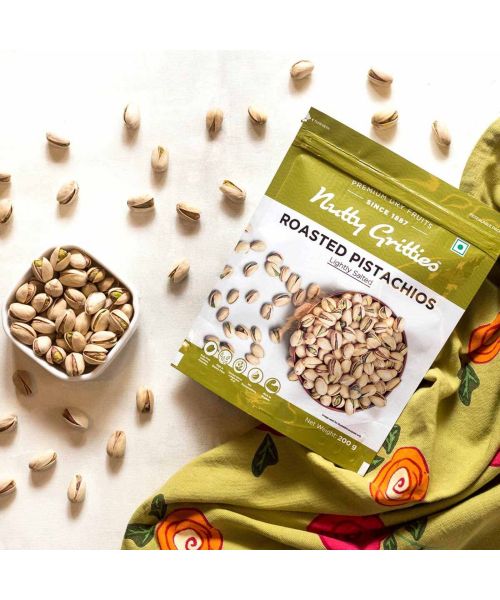 Nutty Gritties: California Roasted Pistachios, Lightly Salted and Dry Roasted - 400g (2 Pack of 200g each)